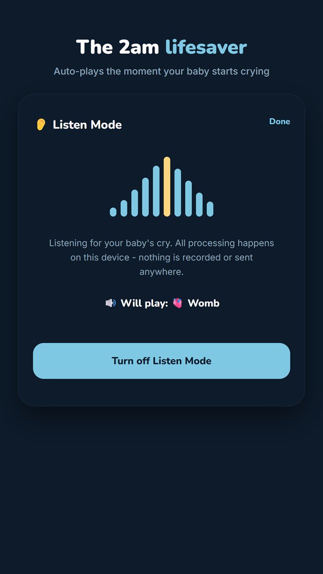 Listen Mode screen showing a sound level meter